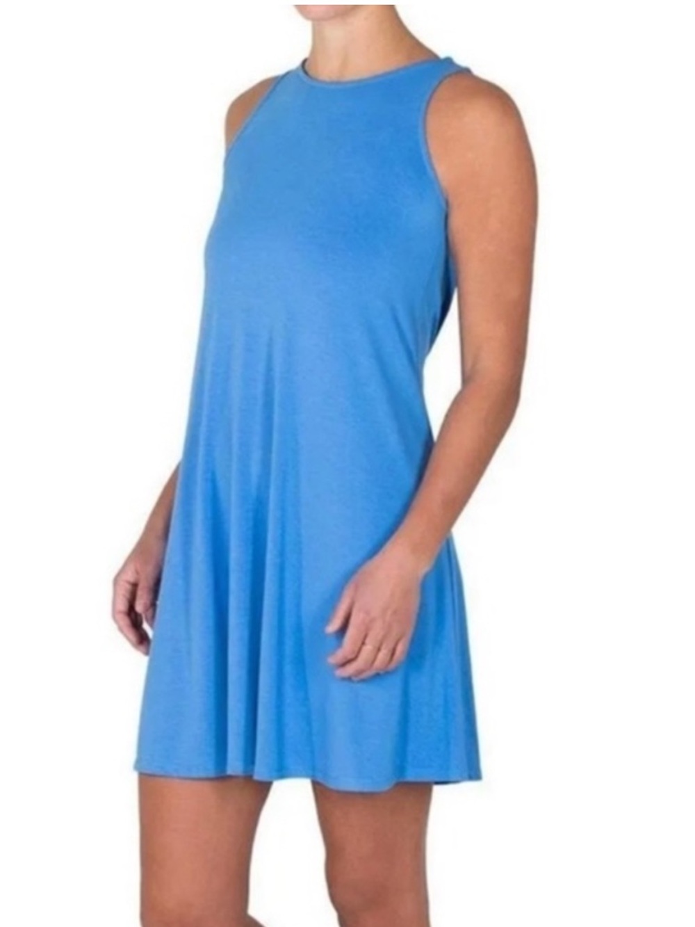 Free Fly Bamboo Flex Sleeveless Tank Dress Marine Blue Large